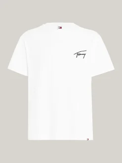 T-Shirty*Tommy Hilfiger T-shirt Z Okrągłym Dekoltem Z Logo WHITE
