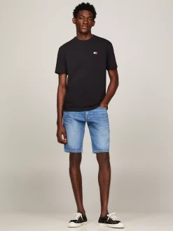 T-Shirty*Tommy Hilfiger T-shirt Z Okrągłym Dekoltem I Naszywką Tommy BLACK