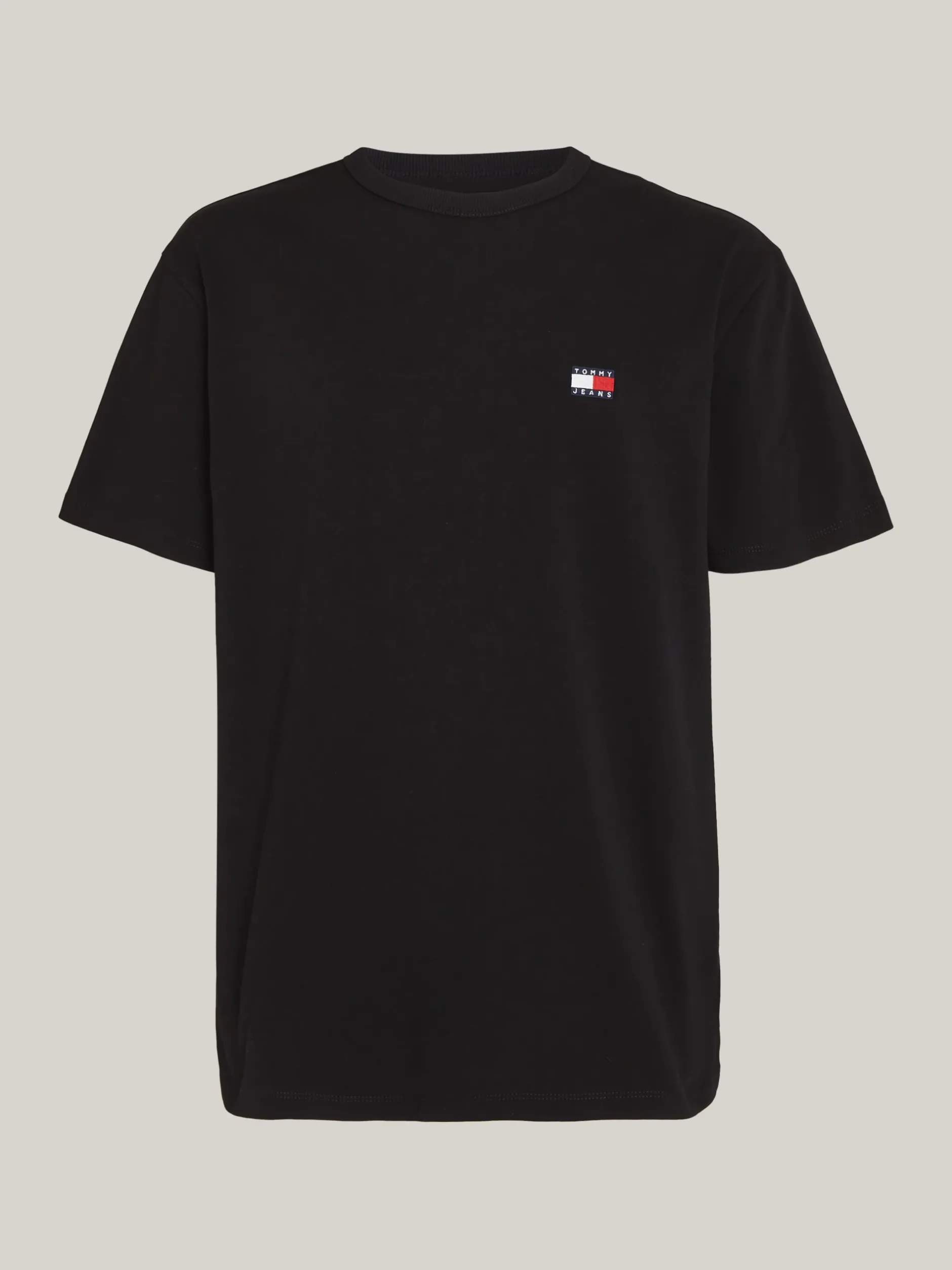 T-Shirty*Tommy Hilfiger T-shirt Z Okrągłym Dekoltem I Naszywką Tommy BLACK