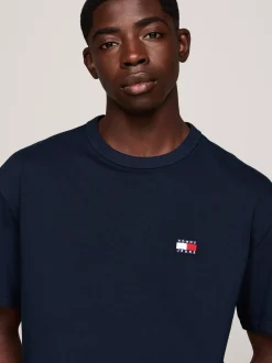 T-Shirty*Tommy Hilfiger T-shirt Z Okrągłym Dekoltem I Naszywką Tommy DARK NIGHT NAVY