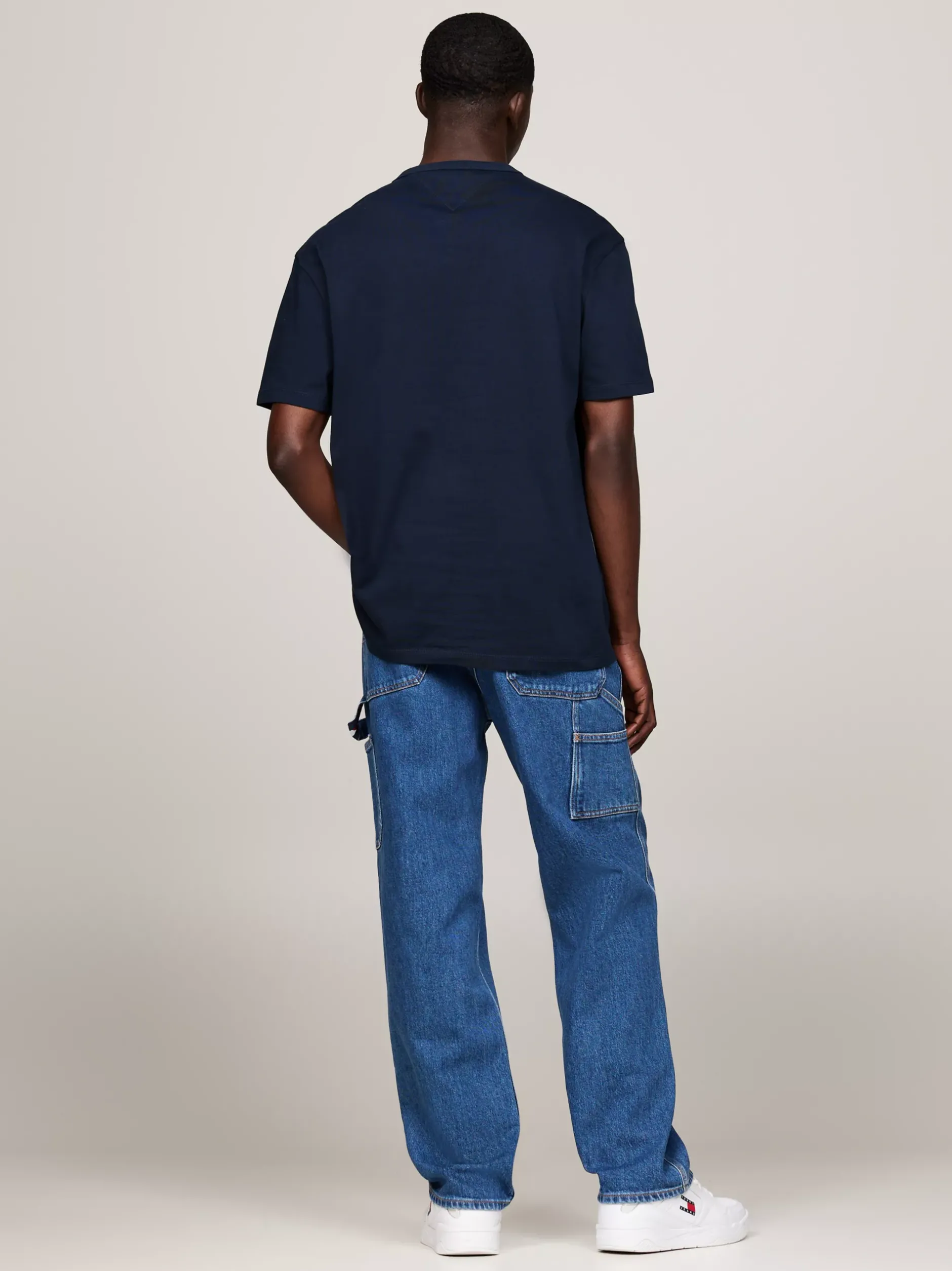 T-Shirty*Tommy Hilfiger T-shirt Z Okrągłym Dekoltem I Naszywką Tommy DARK NIGHT NAVY