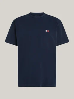 T-Shirty*Tommy Hilfiger T-shirt Z Okrągłym Dekoltem I Naszywką Tommy DARK NIGHT NAVY