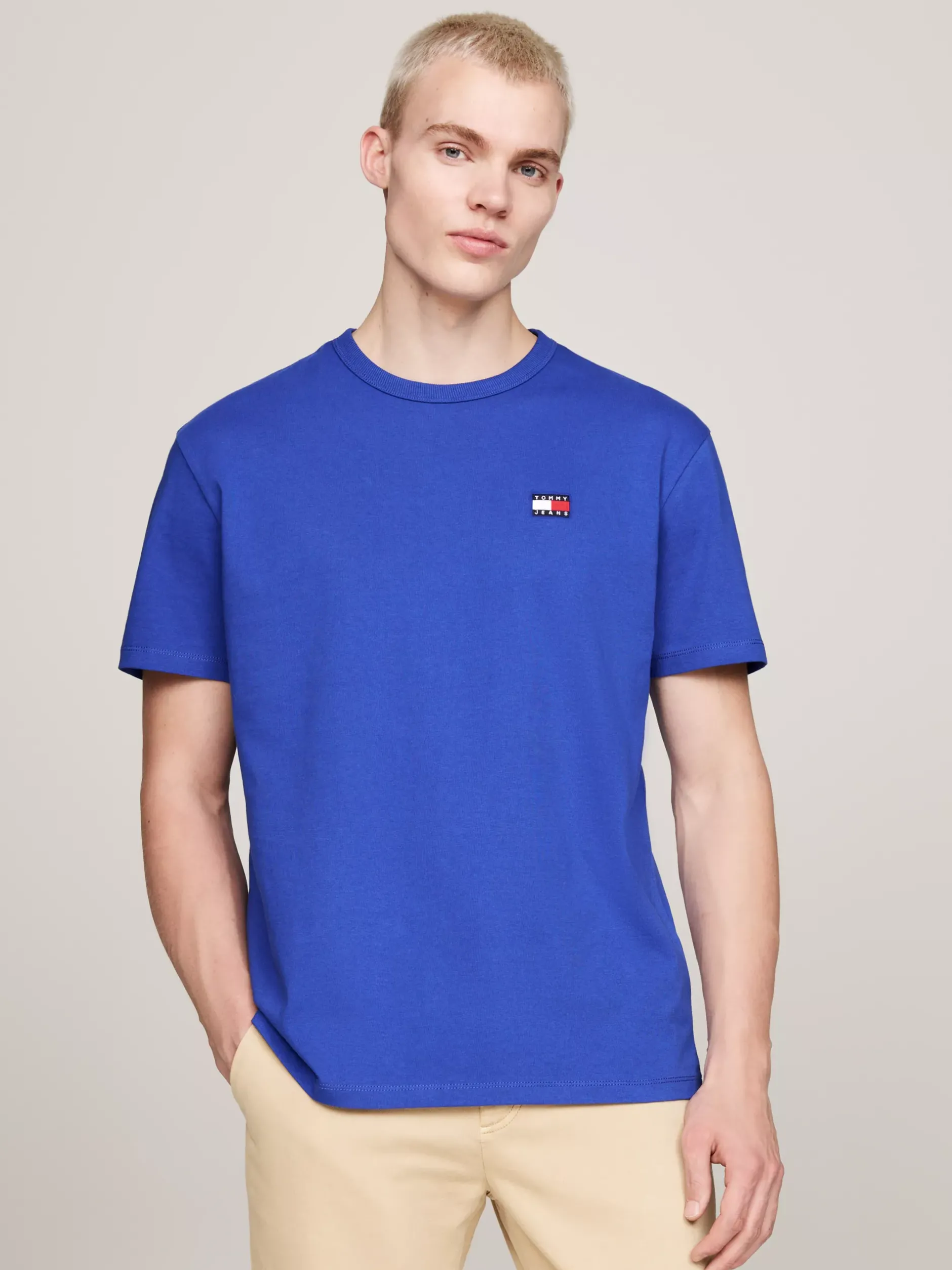 T-Shirty*Tommy Hilfiger T-shirt Z Okrągłym Dekoltem I Naszywką Tommy BRIGHT BLUE