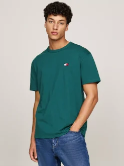 T-Shirty*Tommy Hilfiger T-shirt Z Okrągłym Dekoltem I Naszywką Tommy DEEP SEAWATER