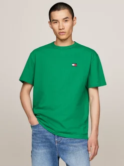 T-Shirty*Tommy Hilfiger T-shirt Z Okrągłym Dekoltem I Naszywką Tommy GREEN MALACHITE