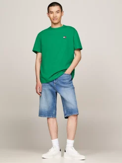 T-Shirty*Tommy Hilfiger T-shirt Z Okrągłym Dekoltem I Naszywką Tommy GREEN MALACHITE