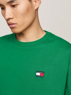 T-Shirty*Tommy Hilfiger T-shirt Z Okrągłym Dekoltem I Naszywką Tommy GREEN MALACHITE