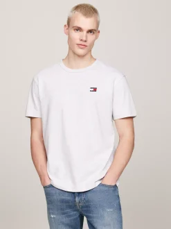 T-Shirty*Tommy Hilfiger T-shirt Z Okrągłym Dekoltem I Naszywką Tommy SILVER GREY HTR