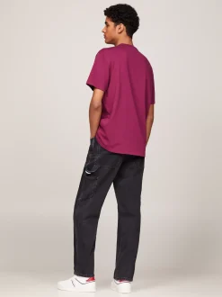 T-Shirty*Tommy Hilfiger T-shirt Z Okrągłym Dekoltem I Naszywką Tommy VALLEY GRAPE