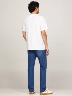 T-Shirty*Tommy Hilfiger T-shirt Z Okrągłym Dekoltem Z Logo WHITE