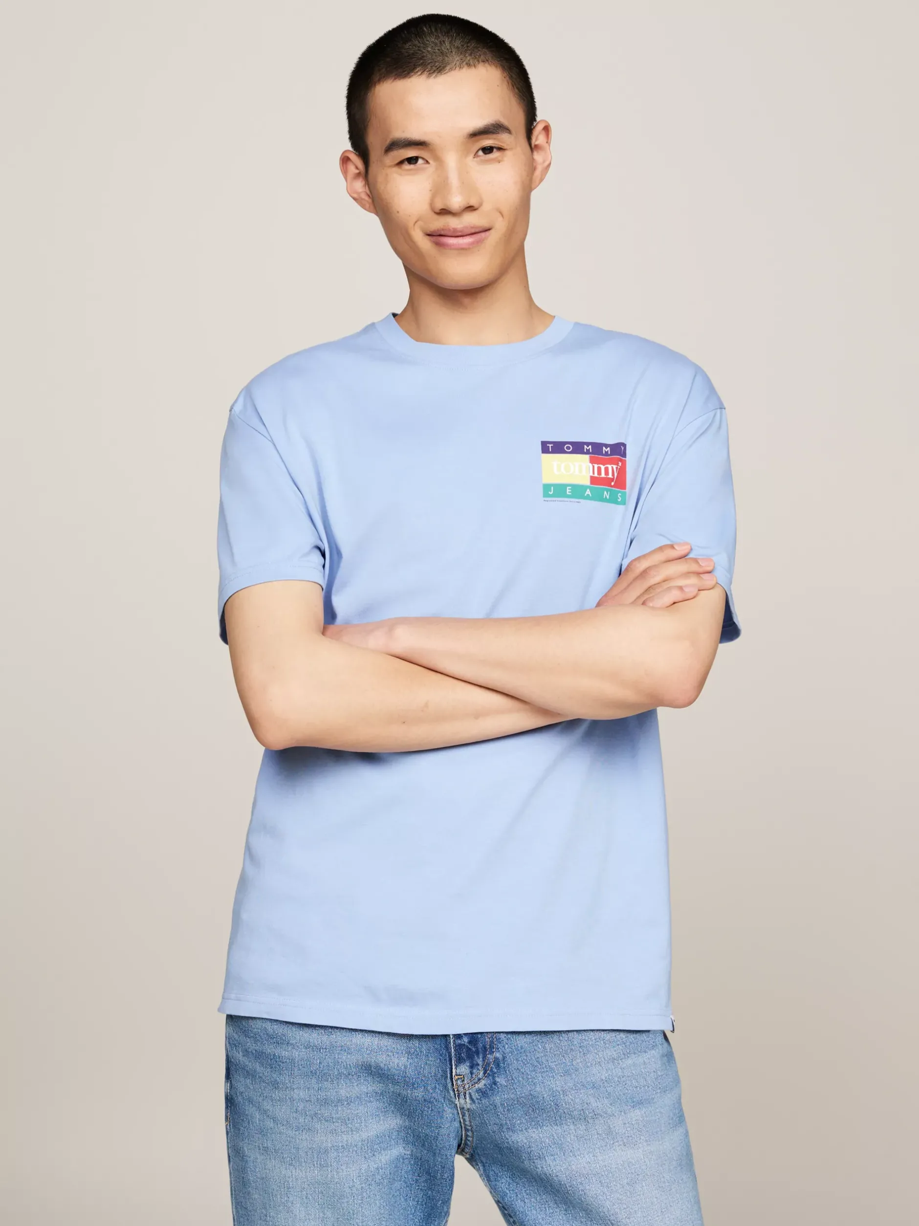 T-Shirty*Tommy Hilfiger T-shirt Z Okrągłym Dekoltem I Logo Z Tyłu WESTSIDE BLUE