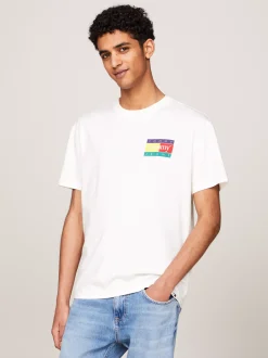T-Shirty*Tommy Hilfiger T-shirt Z Okrągłym Dekoltem I Logo Z Tyłu ANCIENT WHITE