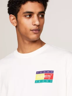 T-Shirty*Tommy Hilfiger T-shirt Z Okrągłym Dekoltem I Logo Z Tyłu ANCIENT WHITE