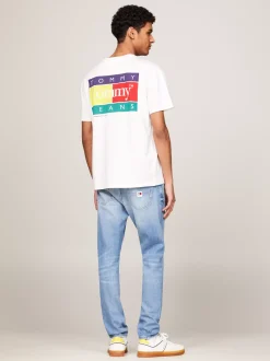 T-Shirty*Tommy Hilfiger T-shirt Z Okrągłym Dekoltem I Logo Z Tyłu ANCIENT WHITE