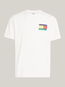 T-Shirty*Tommy Hilfiger T-shirt Z Okrągłym Dekoltem I Logo Z Tyłu ANCIENT WHITE