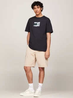 T-Shirty*Tommy Hilfiger T-shirt Z Okrągłym Dekoltem I Logo BLACK