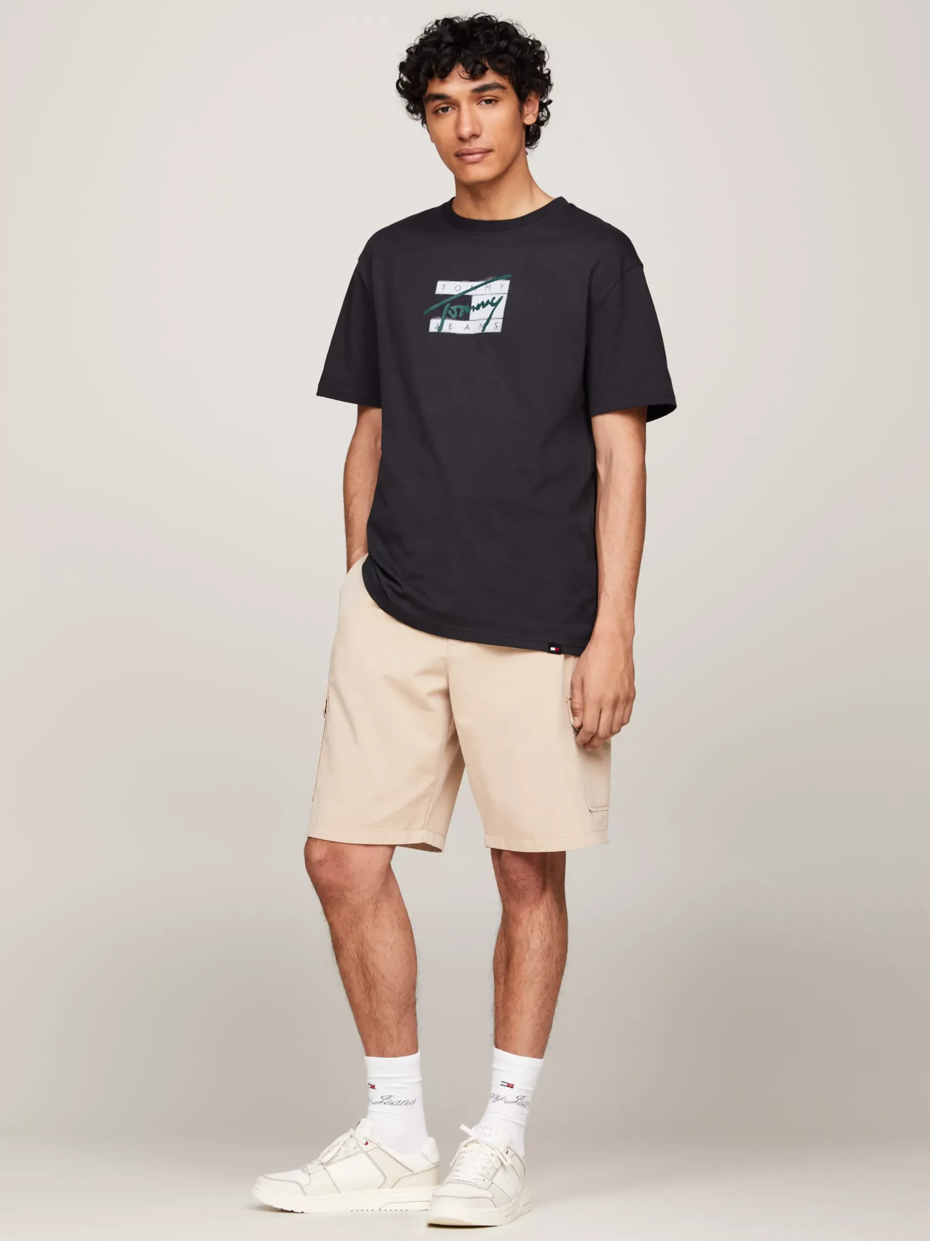 T-Shirty*Tommy Hilfiger T-shirt Z Okrągłym Dekoltem I Logo BLACK
