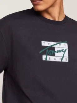 T-Shirty*Tommy Hilfiger T-shirt Z Okrągłym Dekoltem I Logo BLACK