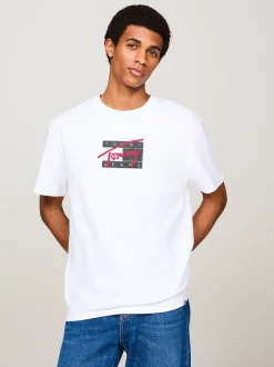 T-Shirty*Tommy Hilfiger T-shirt Z Okrągłym Dekoltem I Logo WHITE