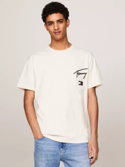 T-Shirty*Tommy Hilfiger T-shirt Z Okrągłym Dekoltem I Logo Z Tyłu NEWSPRINT