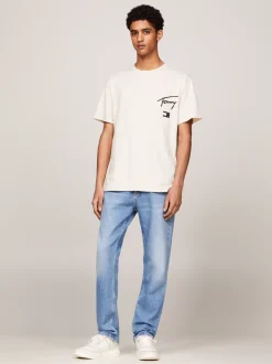 T-Shirty*Tommy Hilfiger T-shirt Z Okrągłym Dekoltem I Logo Z Tyłu NEWSPRINT
