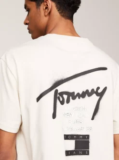 T-Shirty*Tommy Hilfiger T-shirt Z Okrągłym Dekoltem I Logo Z Tyłu NEWSPRINT