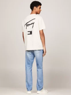 T-Shirty*Tommy Hilfiger T-shirt Z Okrągłym Dekoltem I Logo Z Tyłu NEWSPRINT