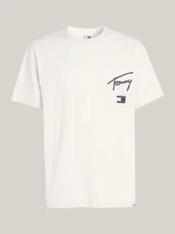 T-Shirty*Tommy Hilfiger T-shirt Z Okrągłym Dekoltem I Logo Z Tyłu NEWSPRINT