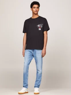 T-Shirty*Tommy Hilfiger T-shirt Z Okrągłym Dekoltem I Logo Z Tyłu BLACK