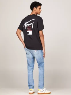 T-Shirty*Tommy Hilfiger T-shirt Z Okrągłym Dekoltem I Logo Z Tyłu BLACK