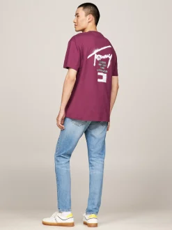 T-Shirty*Tommy Hilfiger T-shirt Z Okrągłym Dekoltem I Logo Z Tyłu VALLEY GRAPE