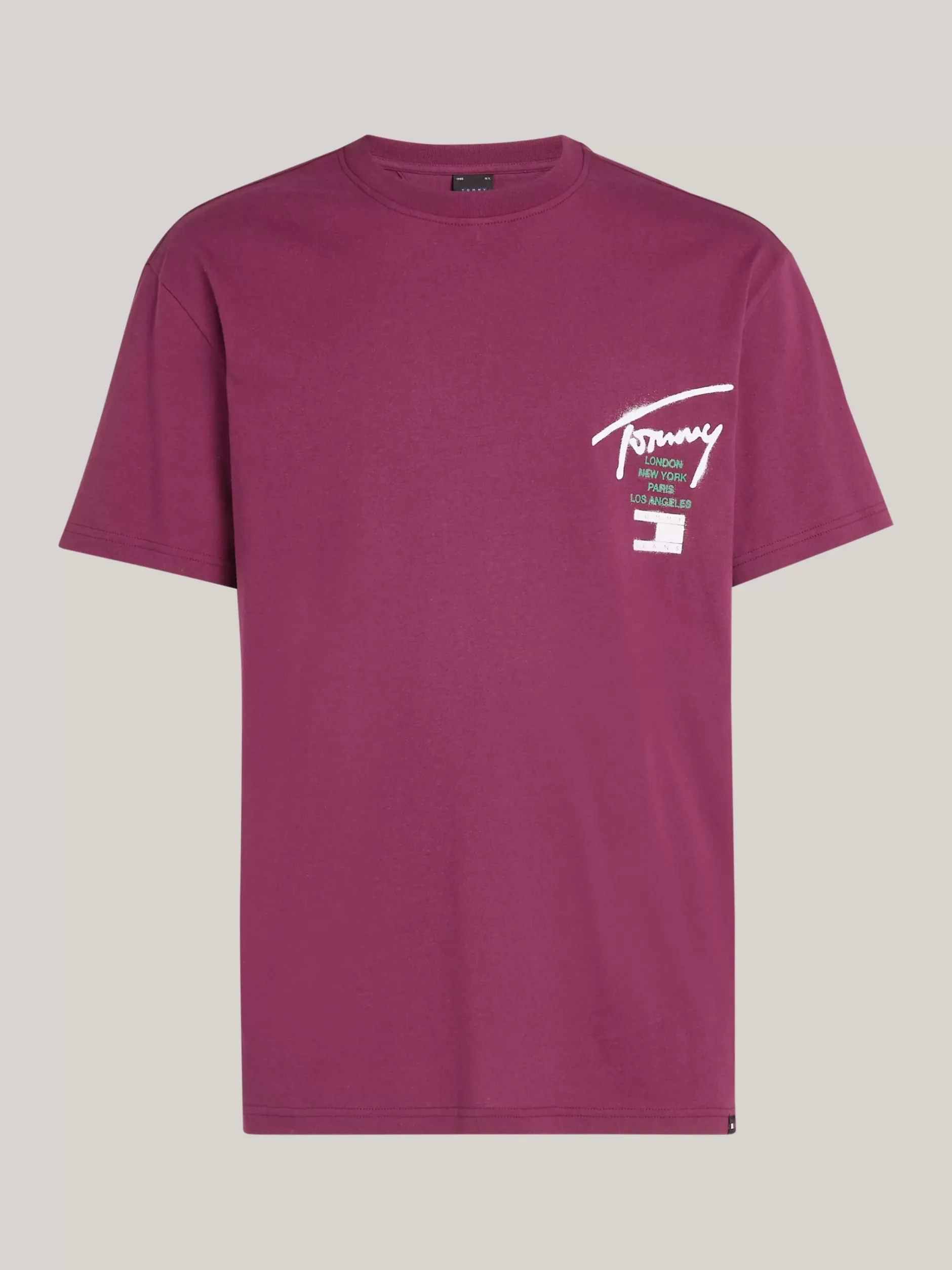 T-Shirty*Tommy Hilfiger T-shirt Z Okrągłym Dekoltem I Logo Z Tyłu VALLEY GRAPE