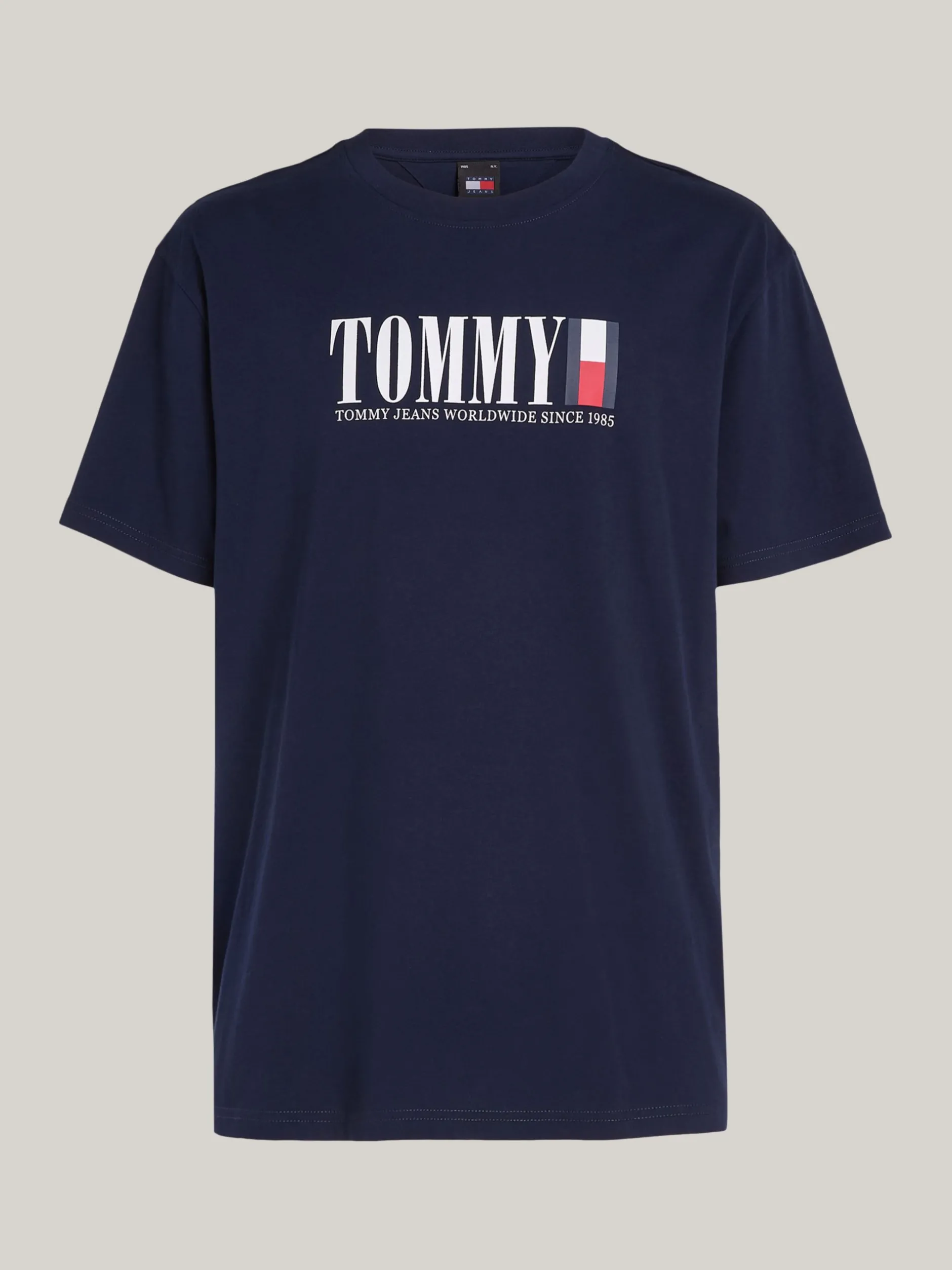 T-Shirty*Tommy Hilfiger T-shirt Z Okrągłym Dekoltem I Logo Z Flagą DARK NIGHT NAVY