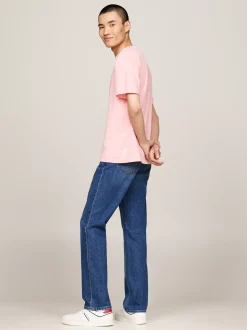 T-Shirty*Tommy Hilfiger T-shirt Z Okrągłym Dekoltem I Logo Z Flagą BALLET PINK