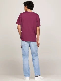 T-Shirty*Tommy Hilfiger T-shirt Z Okrągłym Dekoltem I Logo Z Flagą VALLEY GRAPE