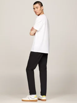 T-Shirty*Tommy Hilfiger T-shirt Z Okrągłym Dekoltem I Logo Z Flagą WHITE
