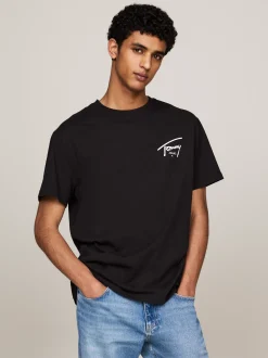 T-Shirty*Tommy Hilfiger T-shirt Z Okrągłym Dekoltem I Logo BLACK