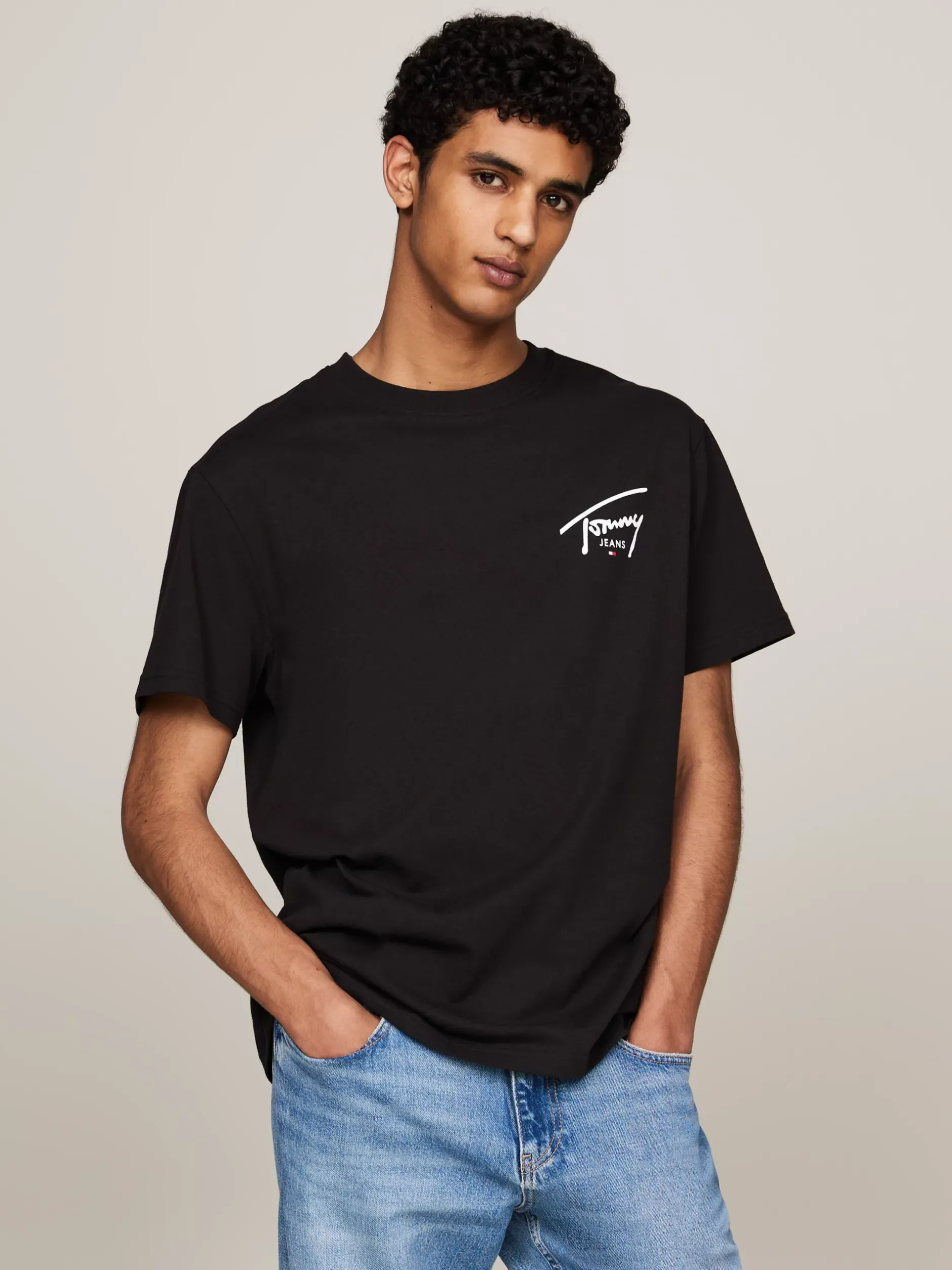 T-Shirty*Tommy Hilfiger T-shirt Z Okrągłym Dekoltem I Logo BLACK