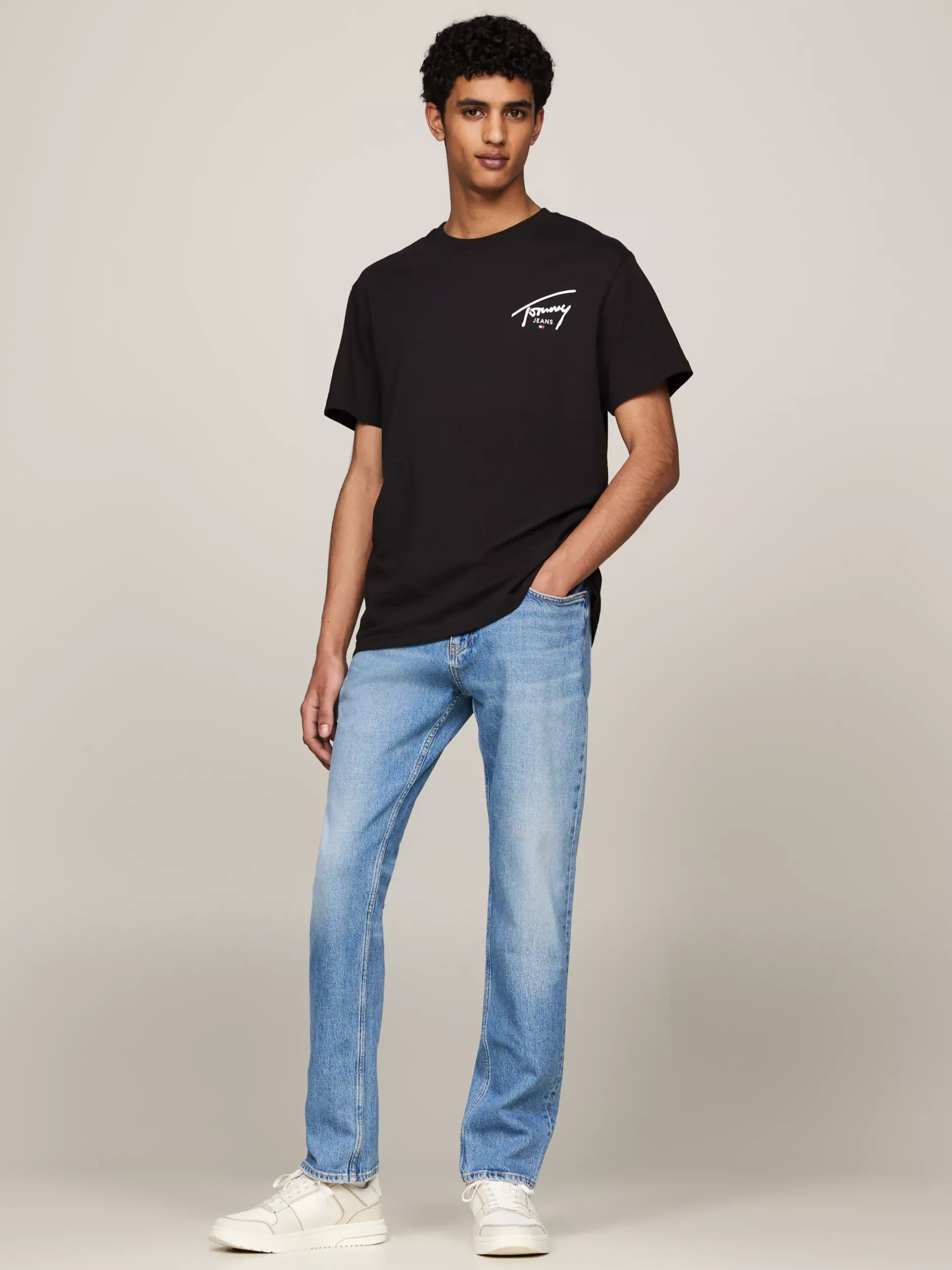 T-Shirty*Tommy Hilfiger T-shirt Z Okrągłym Dekoltem I Logo BLACK