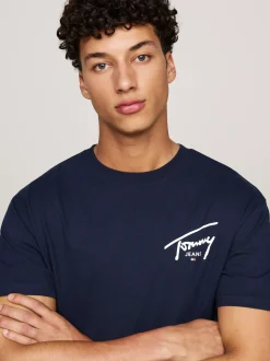T-Shirty*Tommy Hilfiger T-shirt Z Okrągłym Dekoltem I Logo DARK NIGHT NAVY