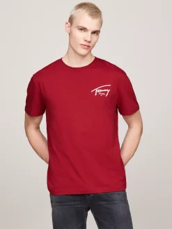 T-Shirty*Tommy Hilfiger T-shirt Z Okrągłym Dekoltem I Logo REGATTA RED