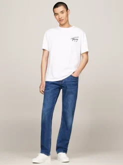 T-Shirty*Tommy Hilfiger T-shirt Z Okrągłym Dekoltem I Logo WHITE