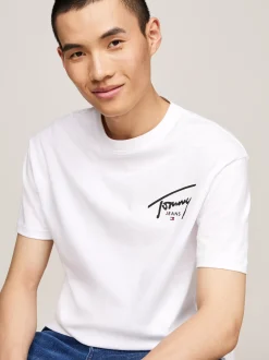 T-Shirty*Tommy Hilfiger T-shirt Z Okrągłym Dekoltem I Logo WHITE