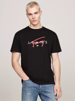 T-Shirty*Tommy Hilfiger T-shirt Z Okrągłym Dekoltem I Logo BLACK