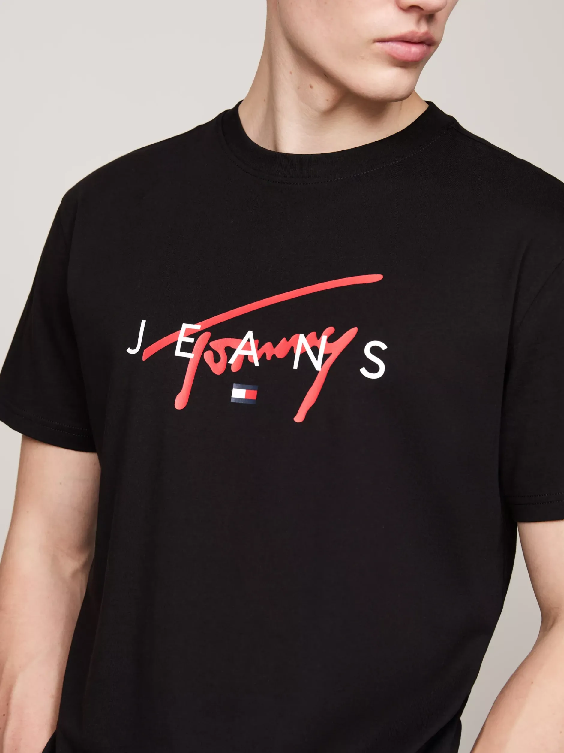 T-Shirty*Tommy Hilfiger T-shirt Z Okrągłym Dekoltem I Logo BLACK