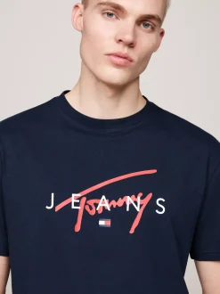 T-Shirty*Tommy Hilfiger T-shirt Z Okrągłym Dekoltem I Logo DARK NIGHT NAVY