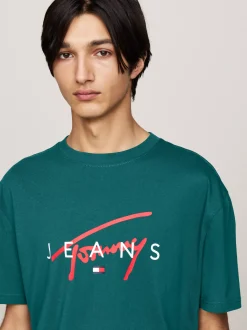 T-Shirty*Tommy Hilfiger T-shirt Z Okrągłym Dekoltem I Logo DEEP SEAWATER