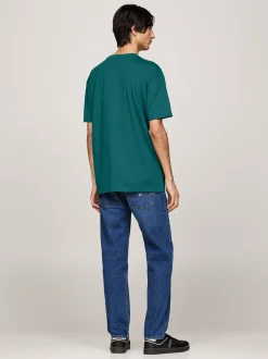 T-Shirty*Tommy Hilfiger T-shirt Z Okrągłym Dekoltem I Logo DEEP SEAWATER