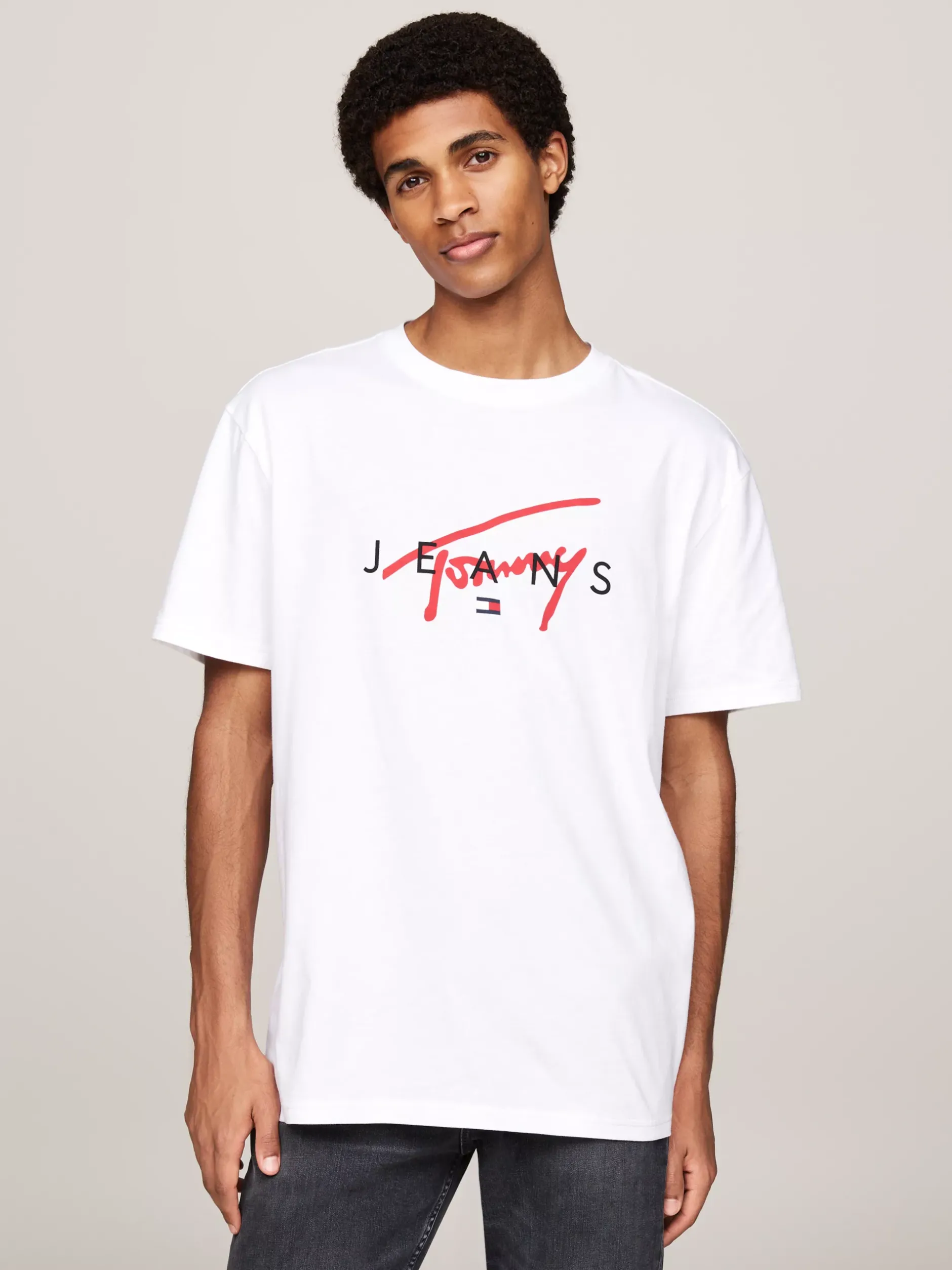 T-Shirty*Tommy Hilfiger T-shirt Z Okrągłym Dekoltem I Logo WHITE