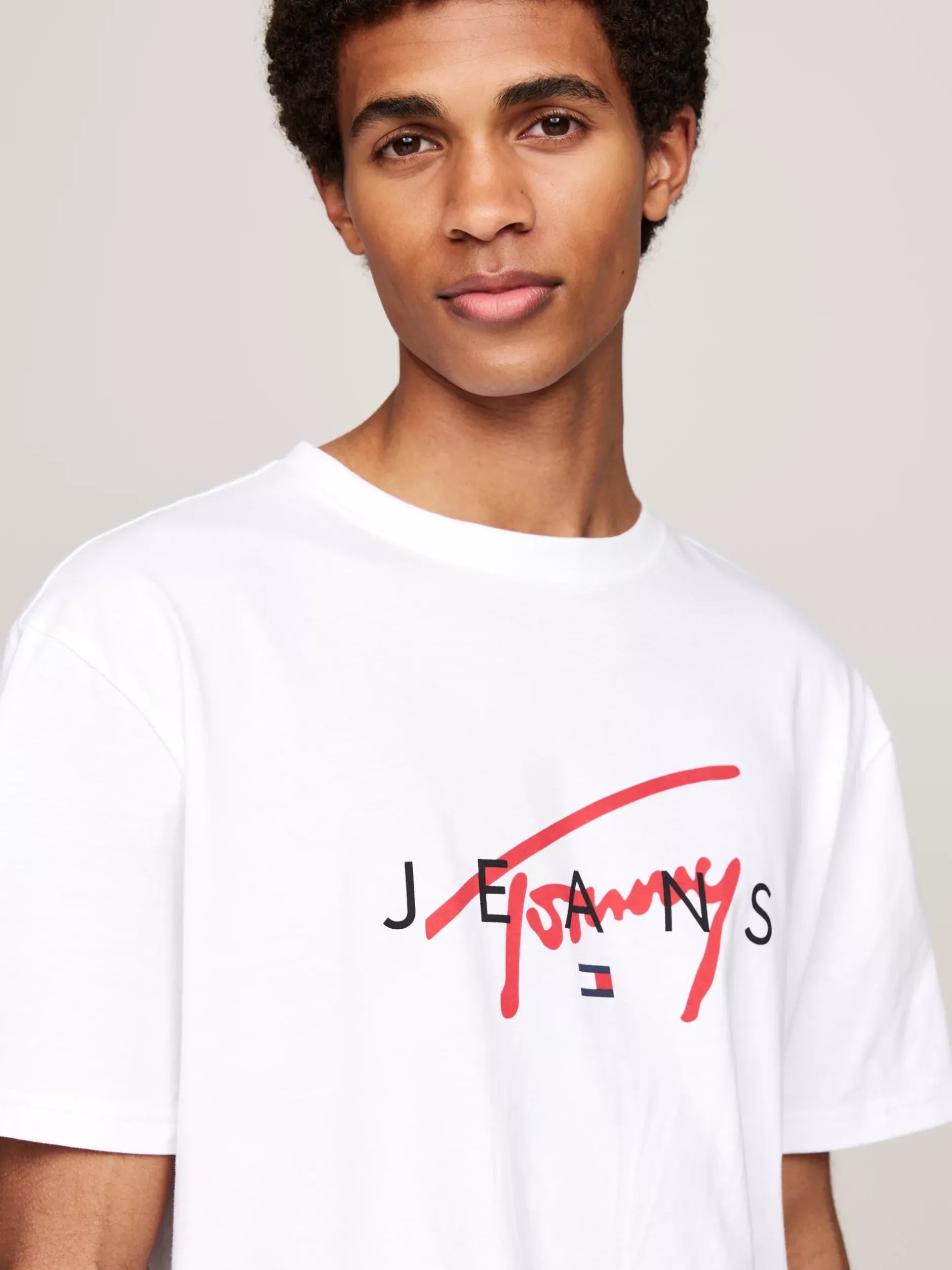 T-Shirty*Tommy Hilfiger T-shirt Z Okrągłym Dekoltem I Logo WHITE